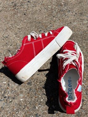 Red Canvas Platform Sneakers